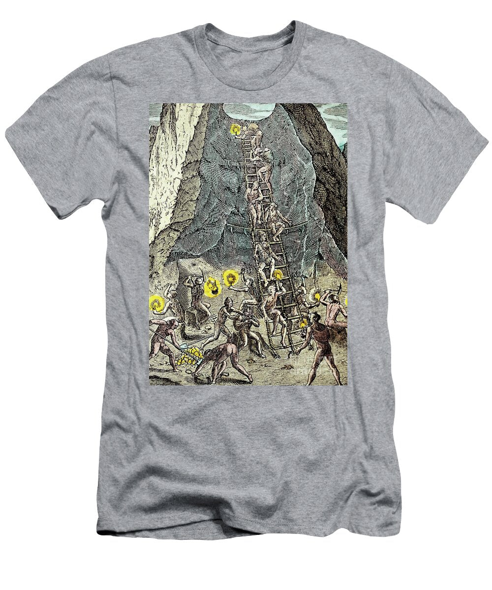 Gold Mine in Potosi Bolivia 1592 Theodor De Bry T-Shirt