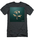 Gold Netted Veined Amaryllis on Dark Teal N02935 Holy Rock Design T-Shirt