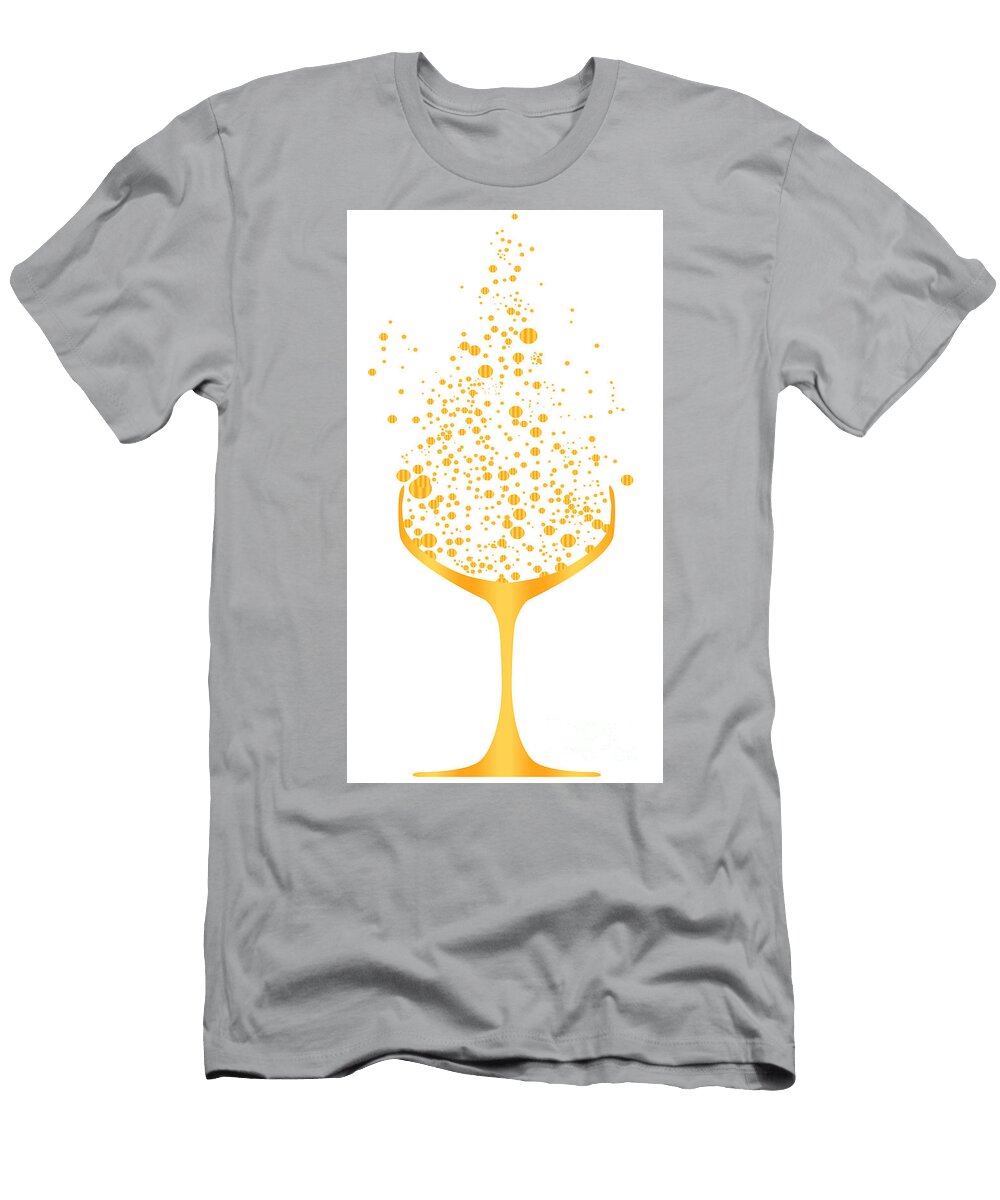 Golden Bubble Filled Glass Bigalbaloo Stock T-Shirt
