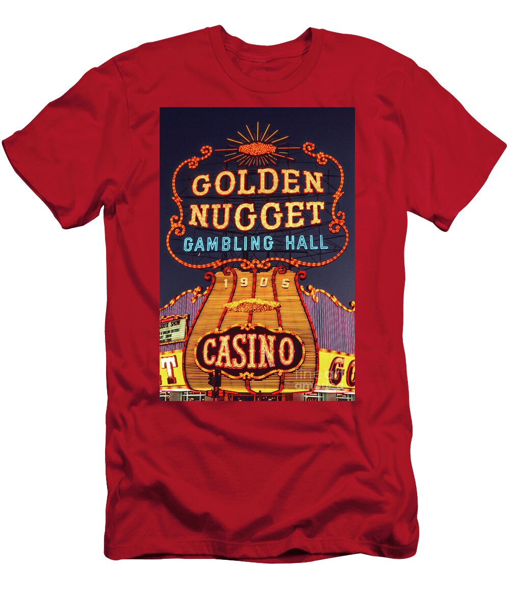 Golden Nugget Casino Fremont Street At Dusk 1970 Aloha Art T-Shirt
