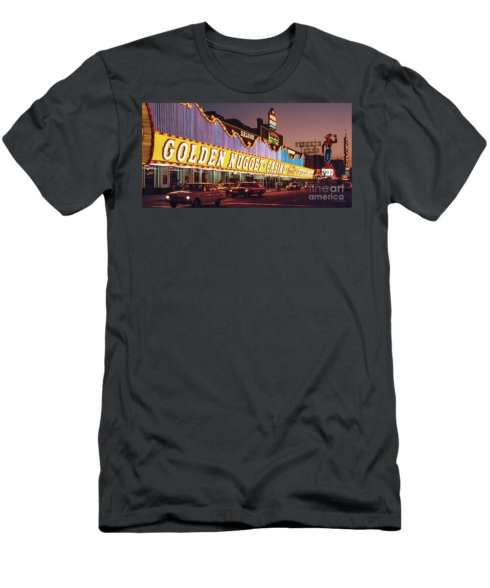 Golden Nugget Casino Fremont Street Side At Dusk 1970 Aloha Art T-Shirt