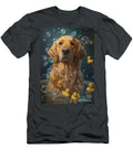Golden Retriever Dog Frolicking in a Bubbly Bathtub Adrien Efren T-Shirt
