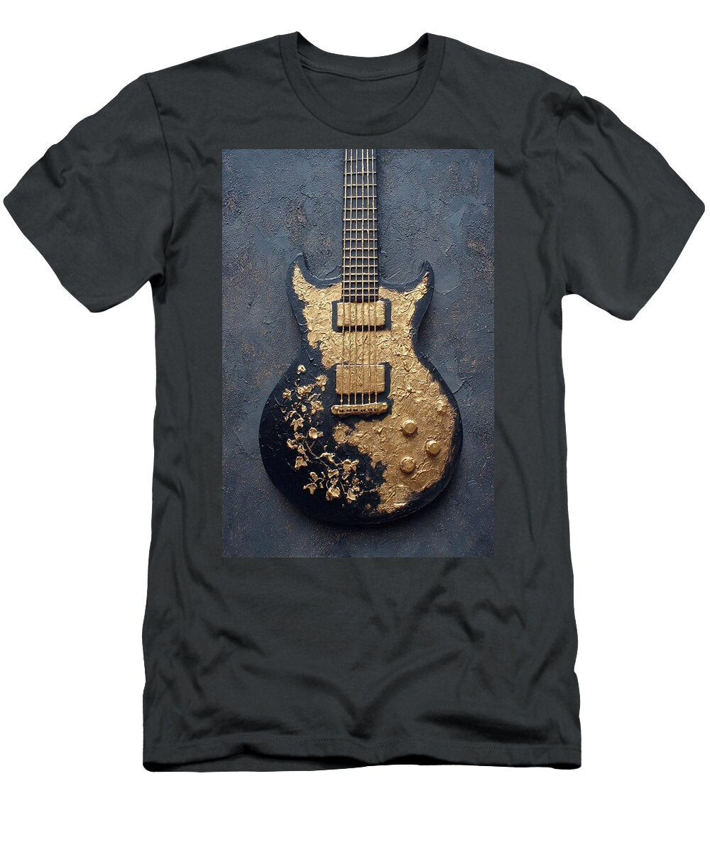 Golden Textured Guitar Elvis Presley King Eliana Haines T-Shirt