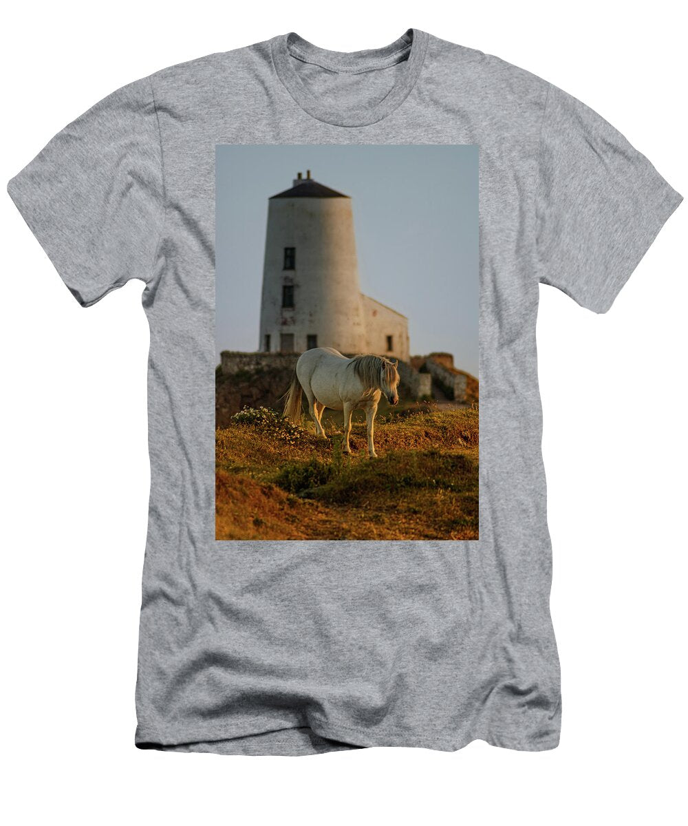 Goleudy Twr Mawr Lighthouse and Wild Horse Paul Madden T-Shirt