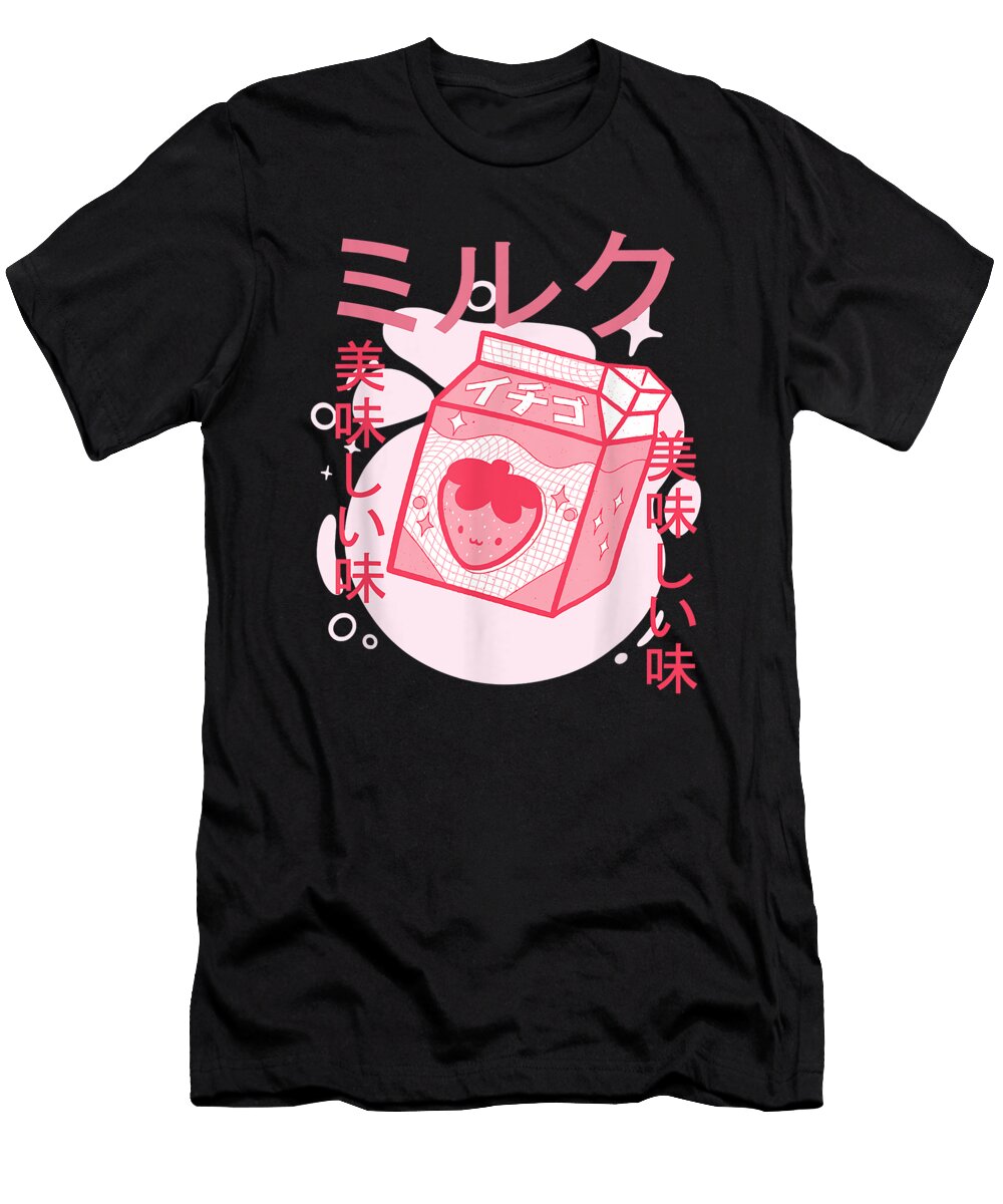 Good Beautiful Retro 90s Japanese Kawaii Strawberry Milk Shake Cartoon Graphic for Fan Ezone Prints T-Shirt