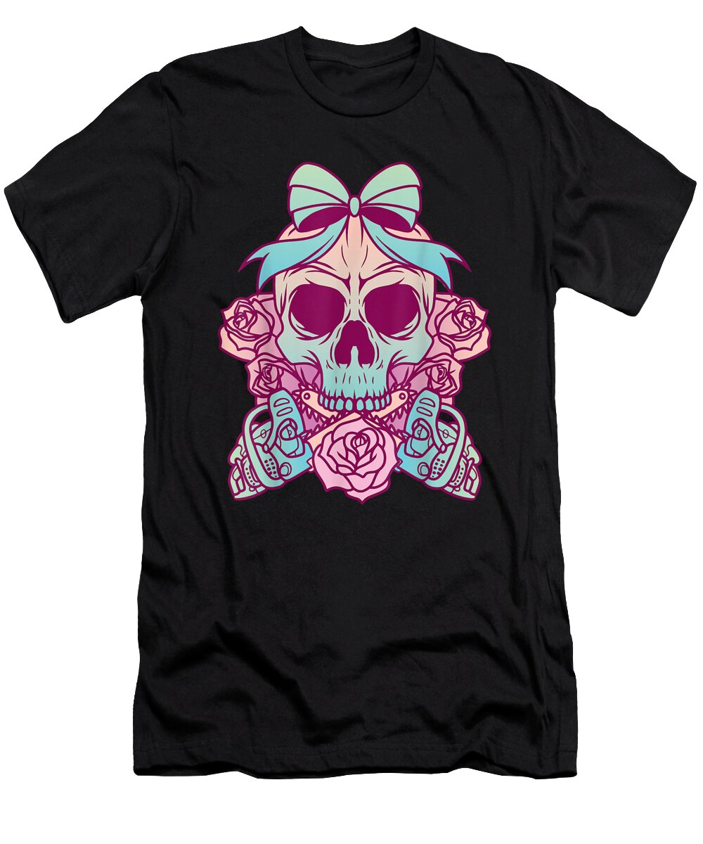 Good Placidity Anime Aesthetic Pastel Goth Chainsaw Skull Gifts Gift for Fans Ezone Prints T-Shirt