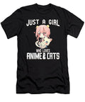 Good Placidity Just a Girl Who Loves Anime and Cats Lover for Teenretro Wave Ezone Prints T-Shirt