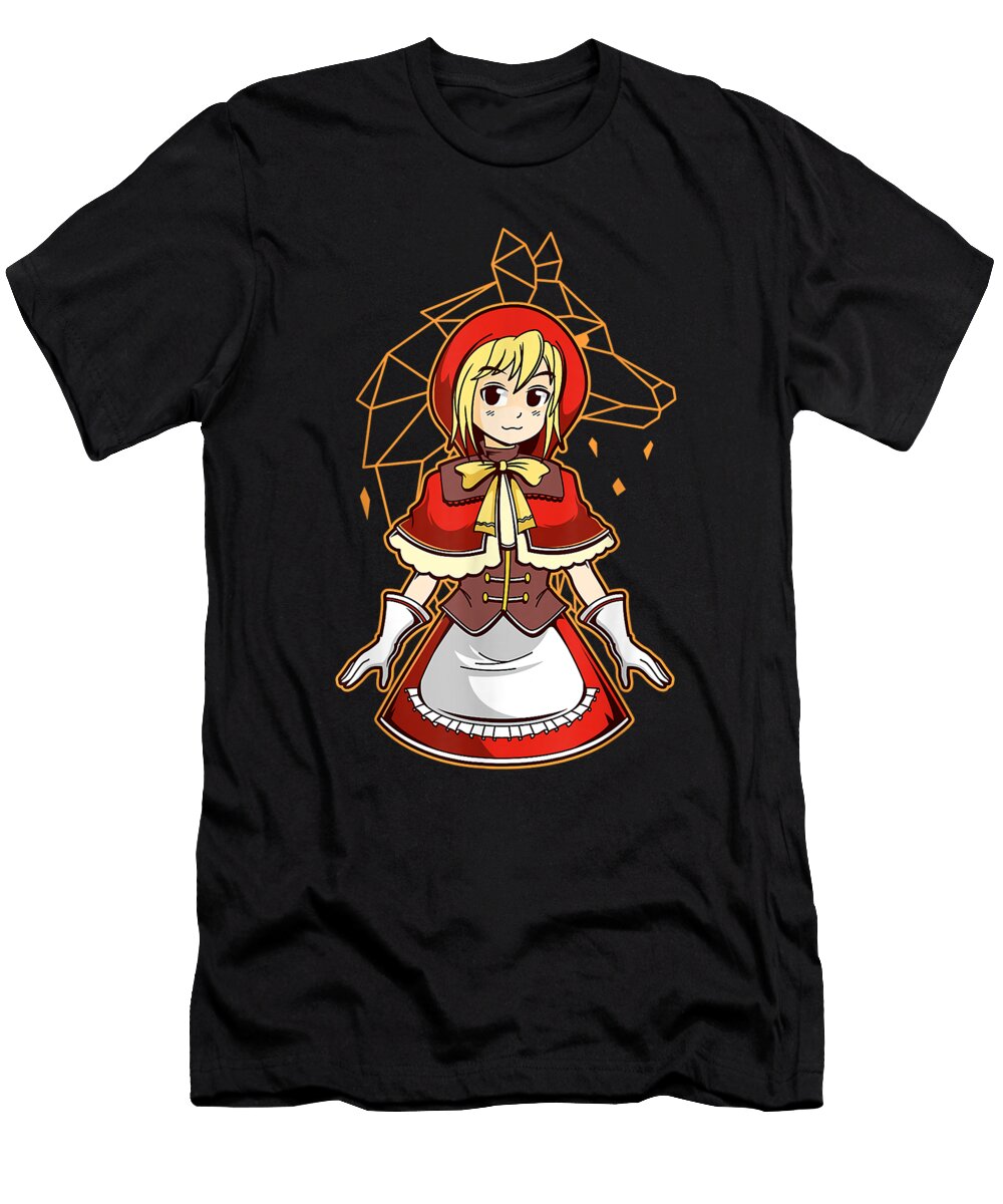 Good Placidity Kawaii Japanese Anime Red Riding Hood Girl Manga Lovers Gift Ezone Prints T-Shirt
