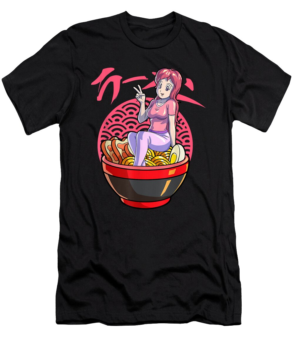 Goodness Astute Kawaii Anime Girl Japanese Noodle Anime Girl Ramen Lover Gifts Ezone Prints T-Shirt