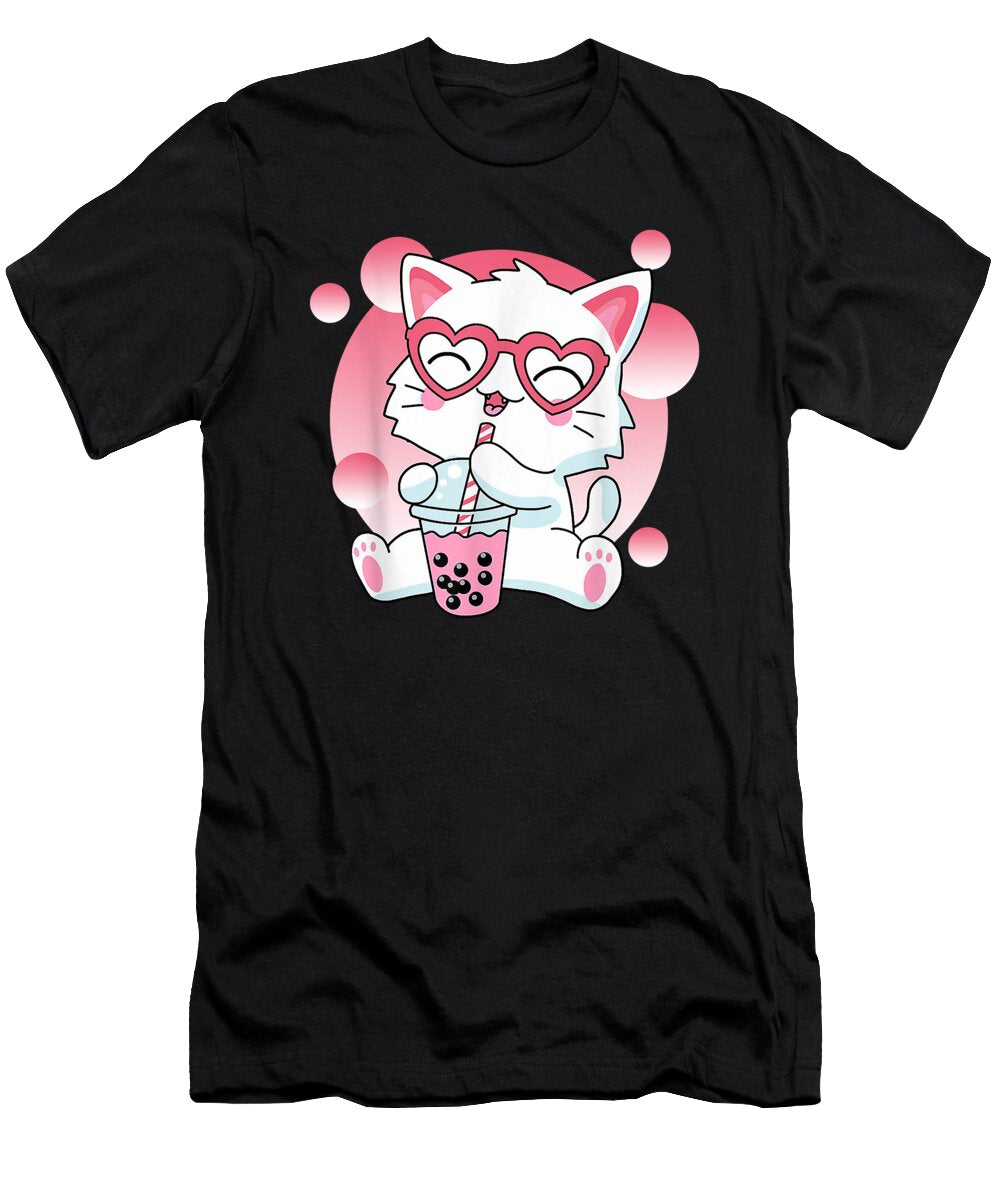 Goodness Cute Cat Boba Tea Bubble Tea Anime Kawaii Neko for Girls Women Cute Gifts Ezone Prints T-Shirt