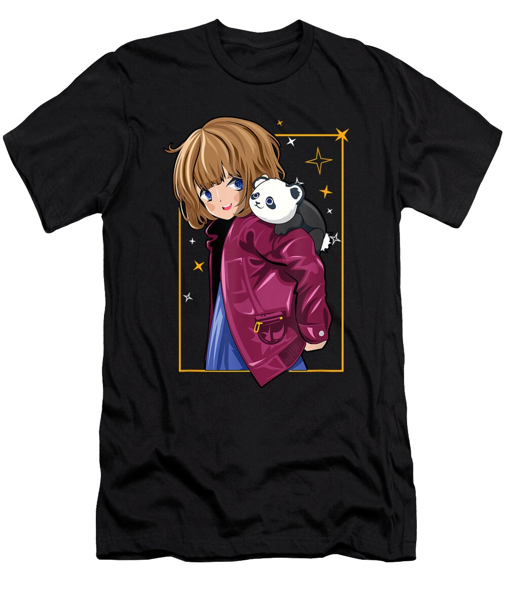 Goodness Humor Kawaii Anime Girl Panda Lover Japanese Otaku Anime Girl Gift for Birthday Ezone Prints T-Shirt