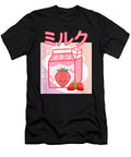 Goodness Poetic Cute Pink Strawberry Milk Japanese Kawaii Retro 90s Anime Cute Fans Ezone Prints T-Shirt