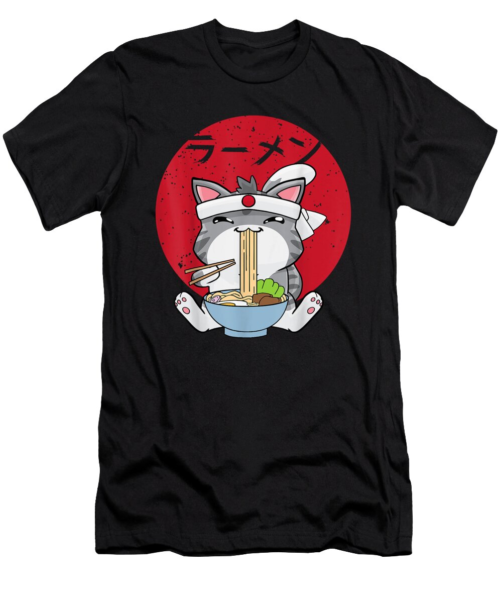 Goodness Pretty Ramen Cat Japanese Anime Kawaii Gift Cool Gifts Ezone Prints T-Shirt