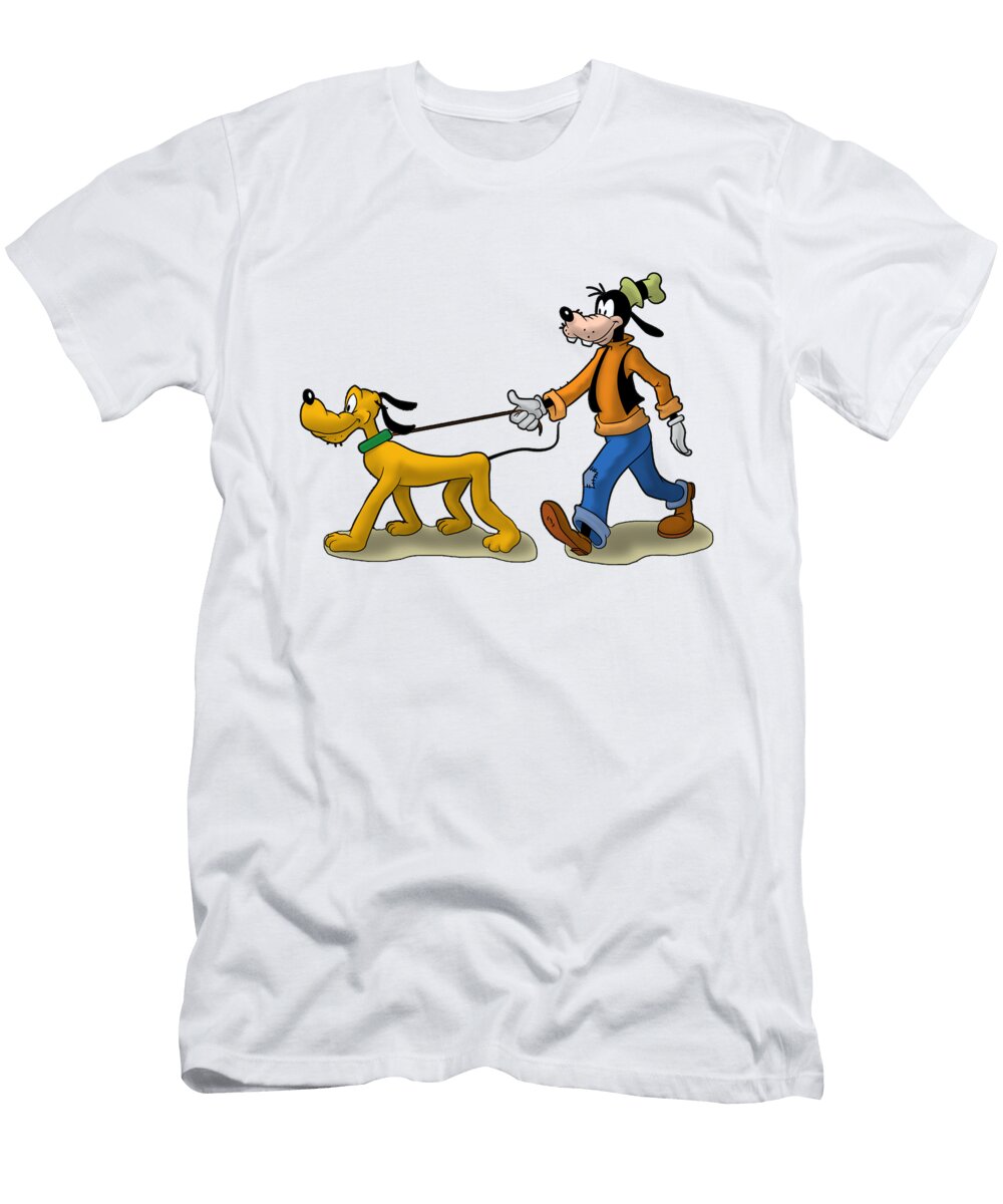 Goofy and Pluto Dog Pet Meme Twin Klie Bridge T-Shirt