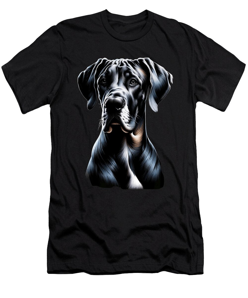 Goofy Black Adorable Large Gentle Dog Lover Dane Natalie Lidford T-Shirt