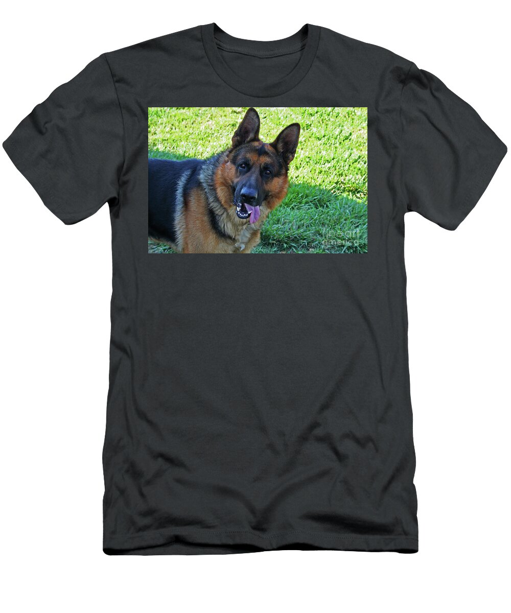 Goofy German Shepherd Tongue Out Shane Stillings T-Shirt
