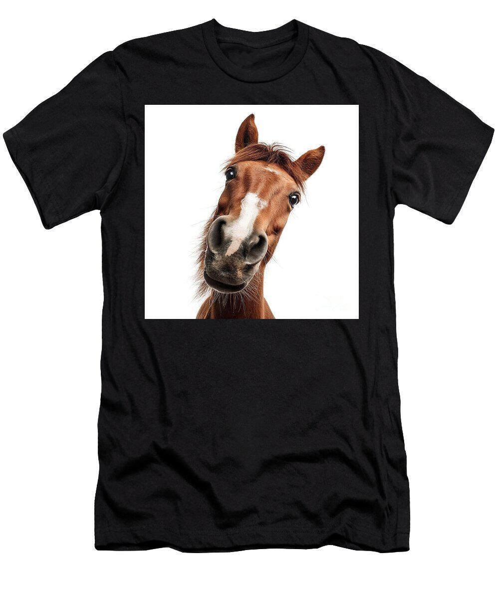 Goofy Sorrel Horse on White Elisabeth Lucas T-Shirt