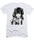Goth Anime Girl Headphones Music Neck Chain Dnt Prints T-Shirt
