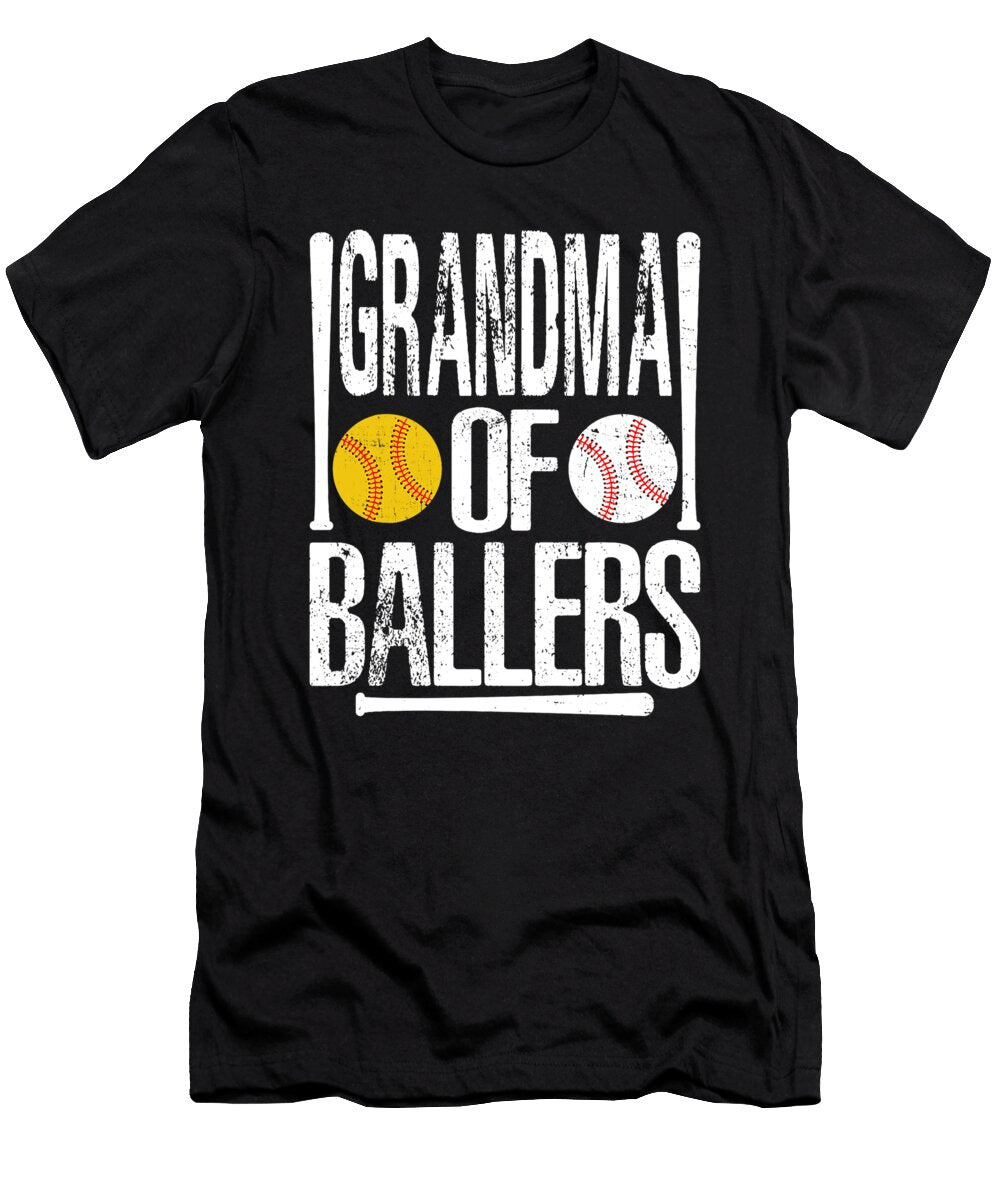 Grandma of Ballers Baseball Softball Player Dhbubble T-Shirt