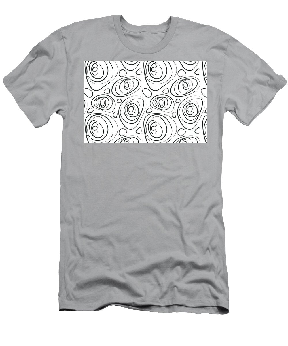 Gray Green and White Wacky Circle Pattern Pairs Coloro 2022 Popular Color Dark Springs 087 20 02 Petite Pattern Minimal Graphic Designs T-Shirt