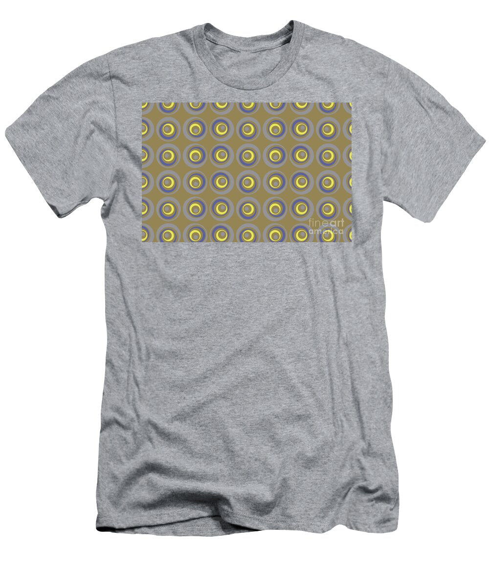 Gray Yellow Geometric Wacky Circle Pattern V18 Petite Patterns T-Shirt