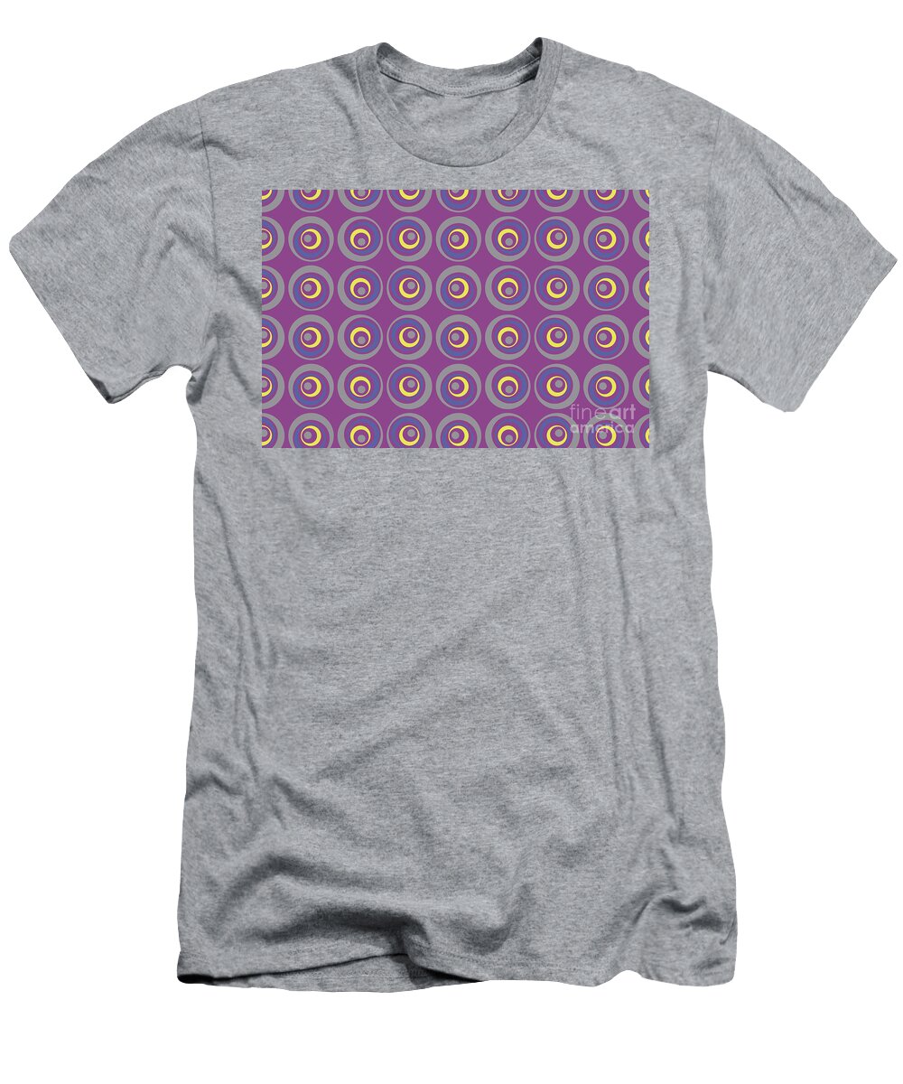 Gray Yellow Geometric Wacky Circle Pattern V19 Petite Patterns T-Shirt