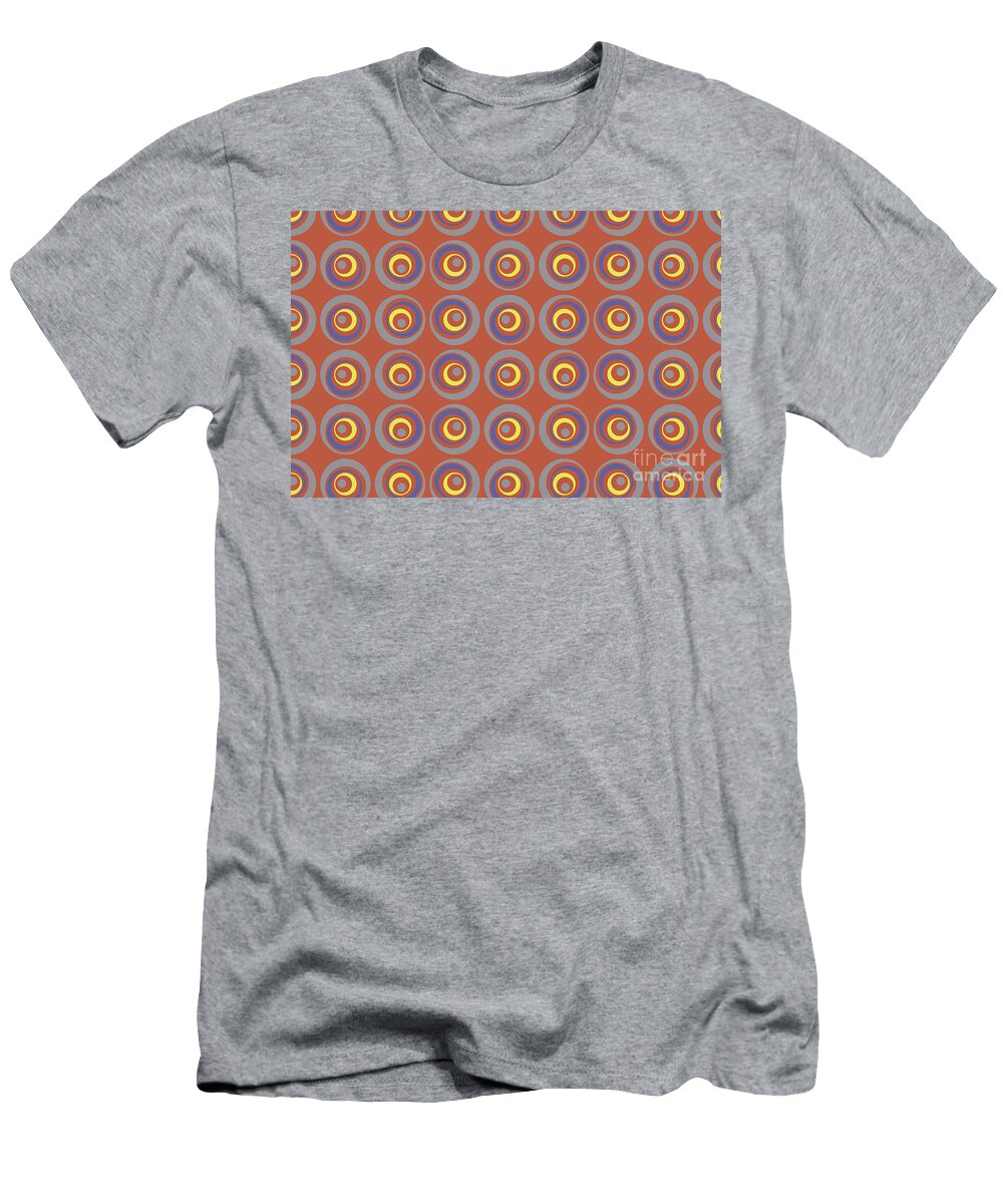 Gray Yellow Geometric Wacky Circle Pattern V20 Petite Patterns T-Shirt