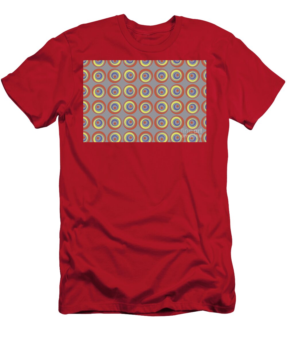Gray Yellow Geometric Wacky Circle Pattern V21 Petite Patterns T-Shirt