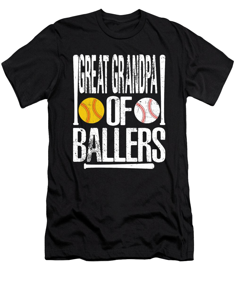 Great Grandpa of Ballers Baseball Softball Player Dhbubble T-Shirt