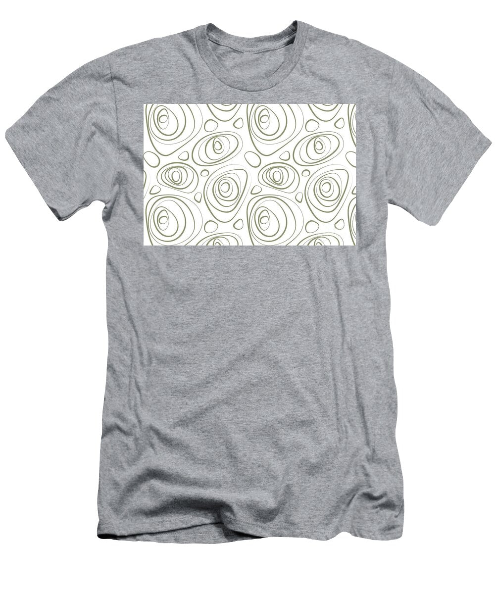 Green and White Wacky Retro Circle Pattern Pairs De 2022 Trending Color Desert Sage Det505 Petite Pattern Minimal Graphic Designs T-Shirt