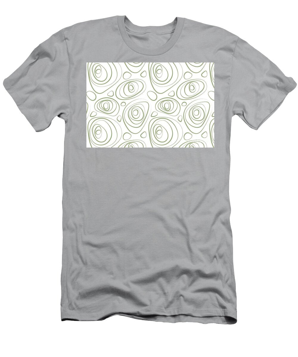 Green and White Wacky Retro Circle Pattern Petite Pattern Minimal Graphic Designs T-Shirt