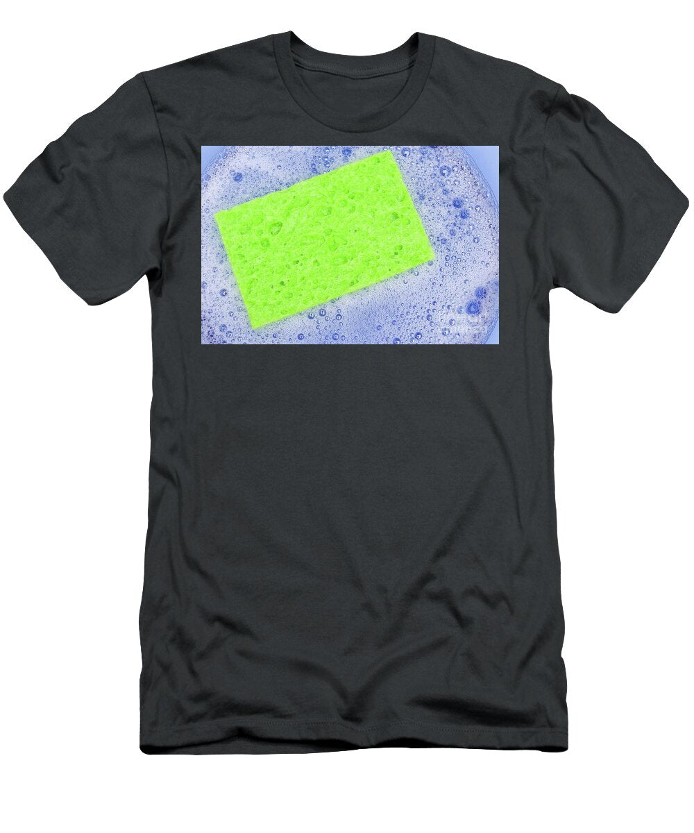 Green Sponge with Soap Bubbles Bryan Mullennix Fine Art Photography T-Shirt