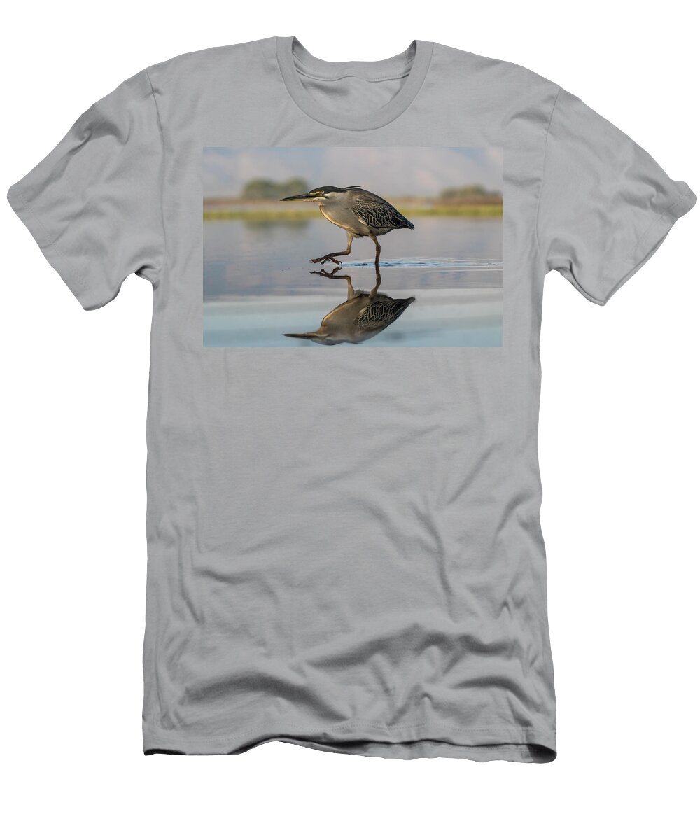 Greenbacked Heron Walking Through Water Zimanga Private Ann Steve Toon Natureplcom T-Shirt