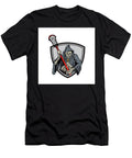 Grim Reaper Lacrosse Player Crosse Stick Retro Aloysius Patrimonio T-Shirt
