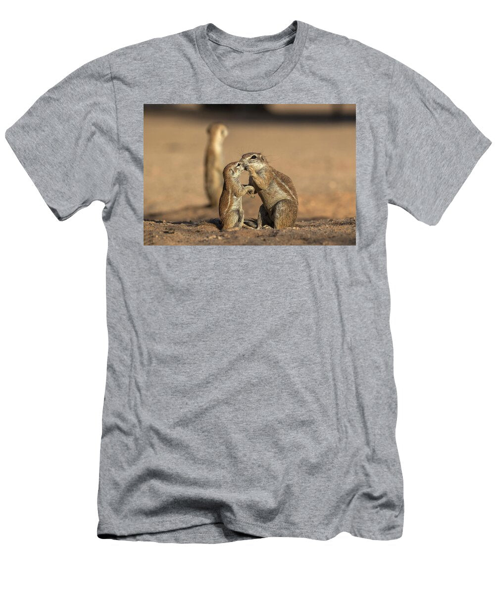 Ground Squirrels Female Nteracting with Juvenile Kgalagadi Ann Steve Toon Natureplcom T-Shirt