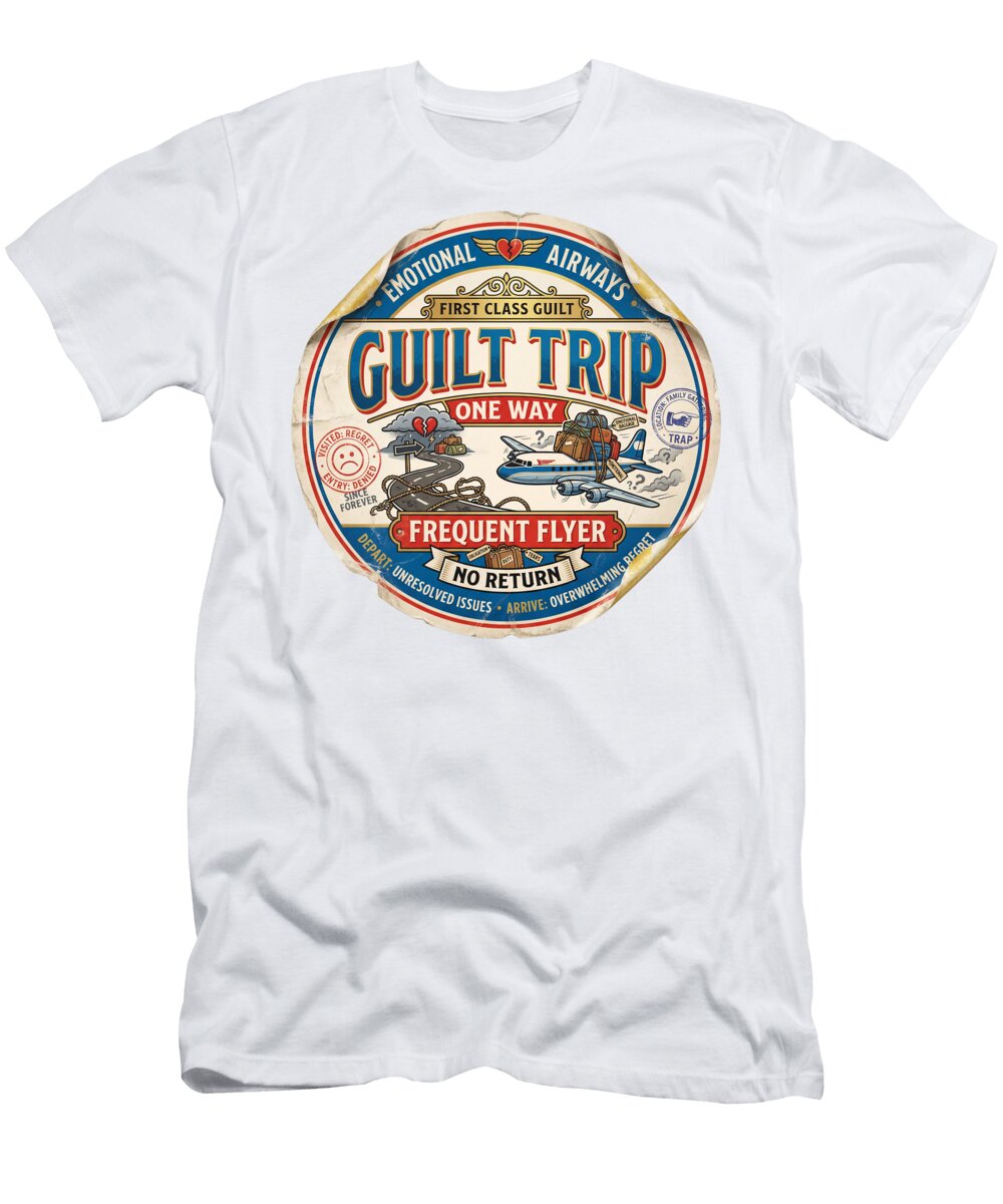 Guilt Trip Frequent Flyer Nostalgic Art T-Shirt