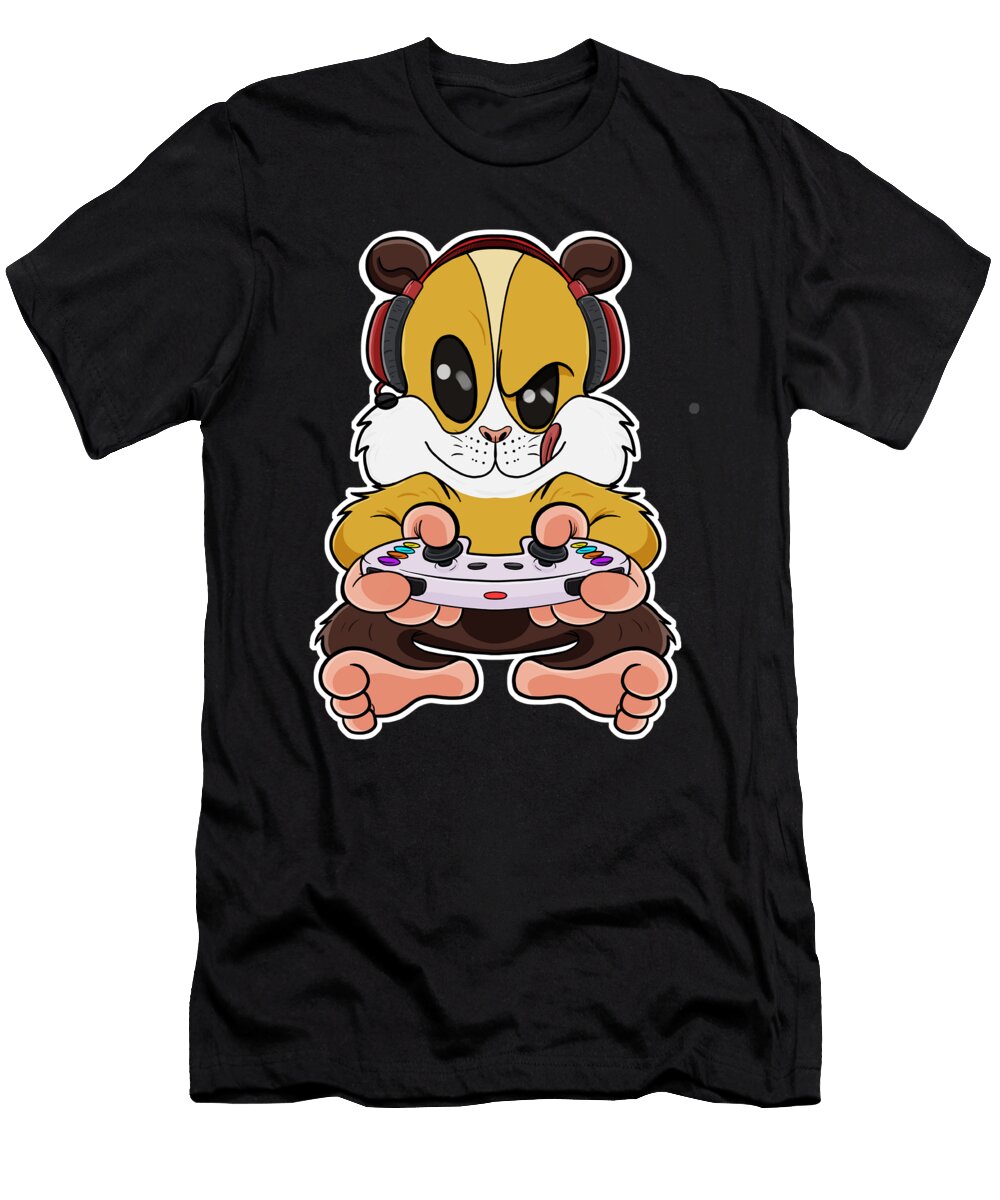 Guinea Pig with Gaming Controller I Funny Gaming I Gamer Maximus Designs T-Shirt