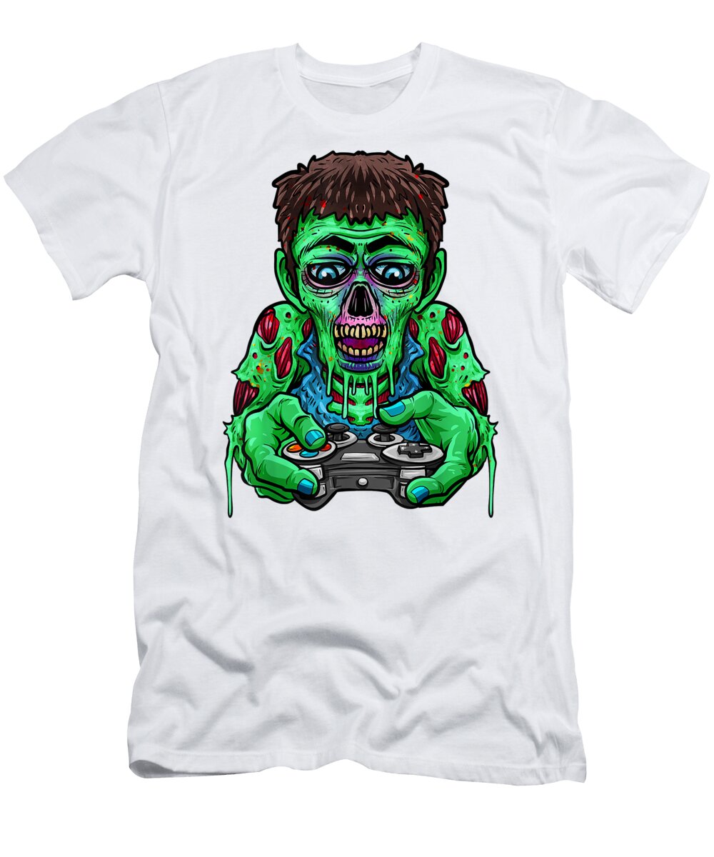 Halloween Zombie Gaming Gift Video Gamers Boys Girls Teens Dnt Prints T-Shirt