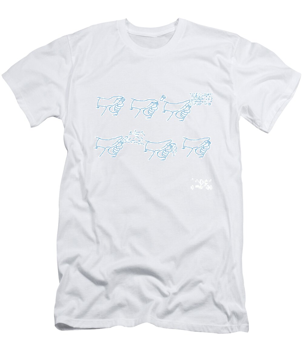 Hand Popping Champagne Sequence Drawing Aloysius Patrimonio T-Shirt