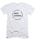 Happy Birthday Emblem See on Pillows Curtains Duvet Covers Phone Cases Greeting Cards Navin Joshi T-Shirt