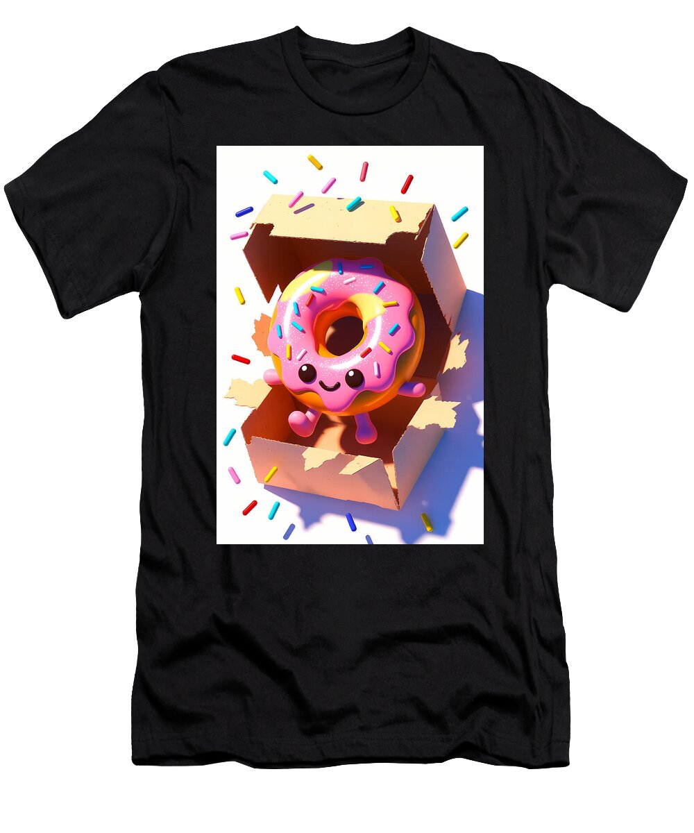 Happy Donut in a Box Eclectic Designs T-Shirt