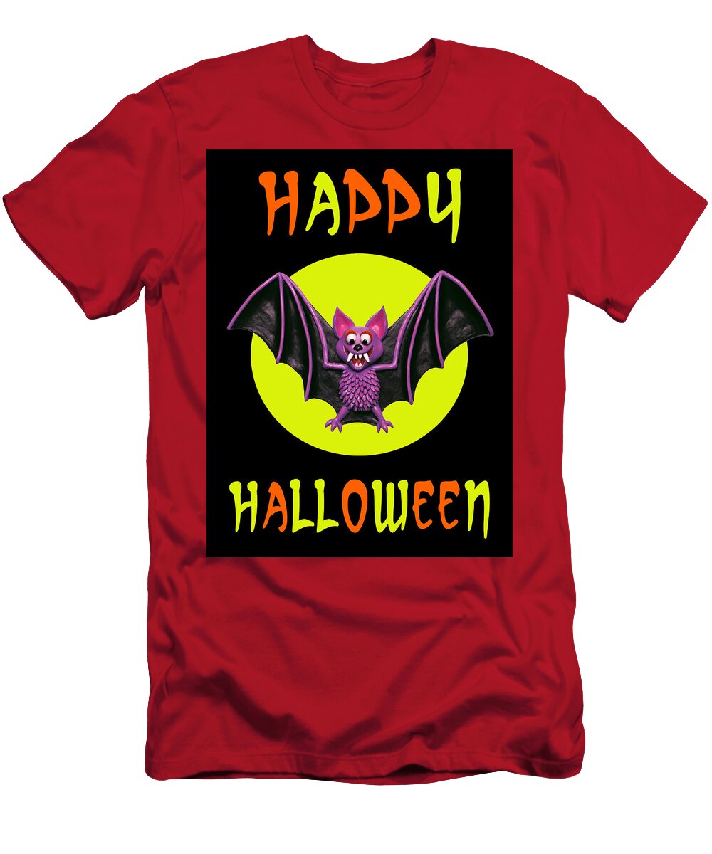 Happy Halloween Bat Amy Vangsgard T-Shirt