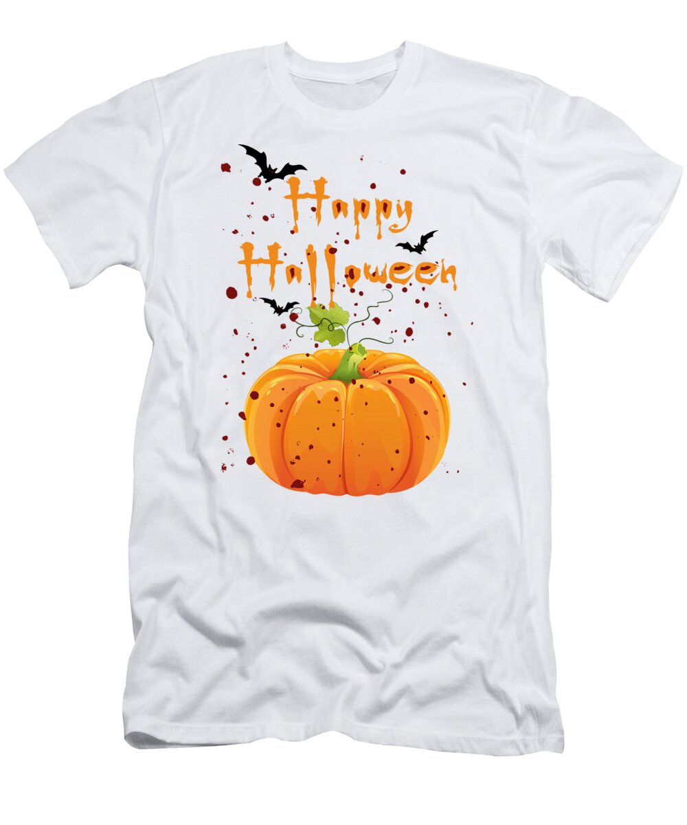 Happy Halloween Halloween Scary Spooky Pumpkin Graphic Design Mounir Khalfouf T-Shirt