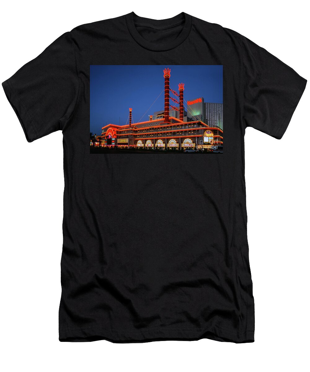 Harrahs Holiday Riverboat Casino At Dusk 1993 Aloha Art T-Shirt