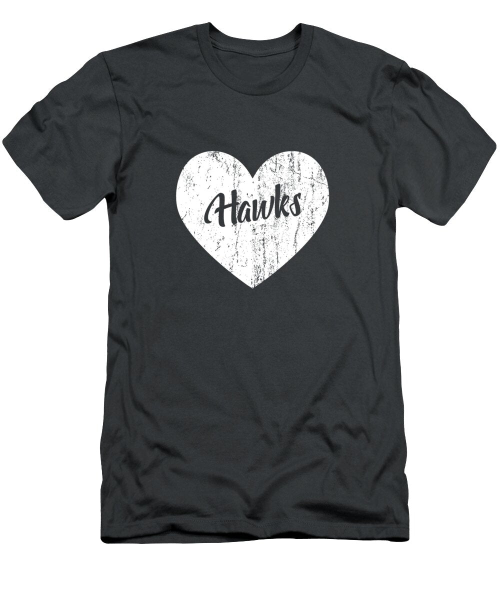 Hawks School Sports Fan Team Spirit Mascot Heart Gift Amar Beth T-Shirt