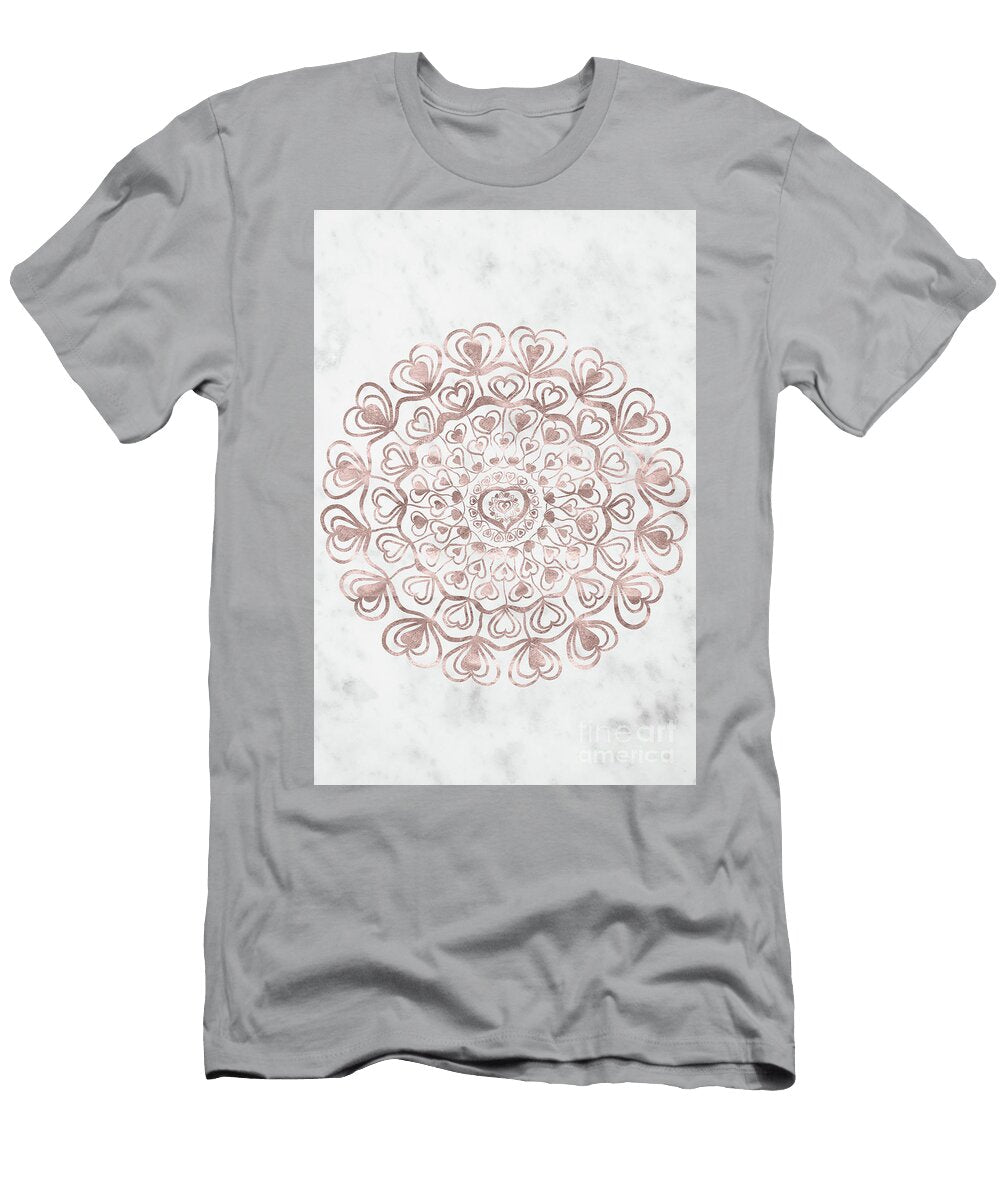 Heart Mandala on Marble 1 Decor Art Anitas and Bellas Art T-Shirt