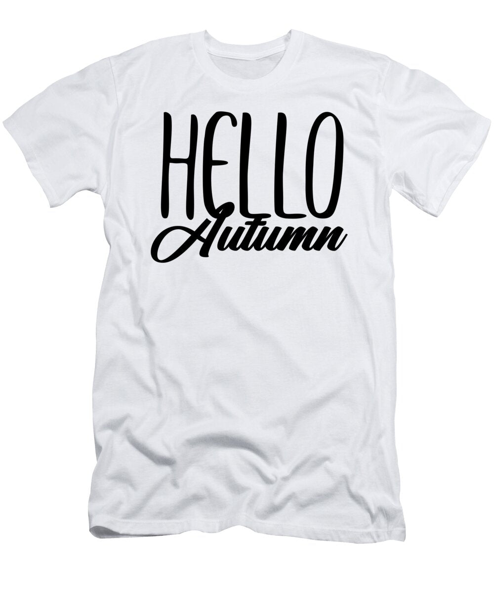 Hello Autumn Typography Fall Season Jacob Zelazny T-Shirt