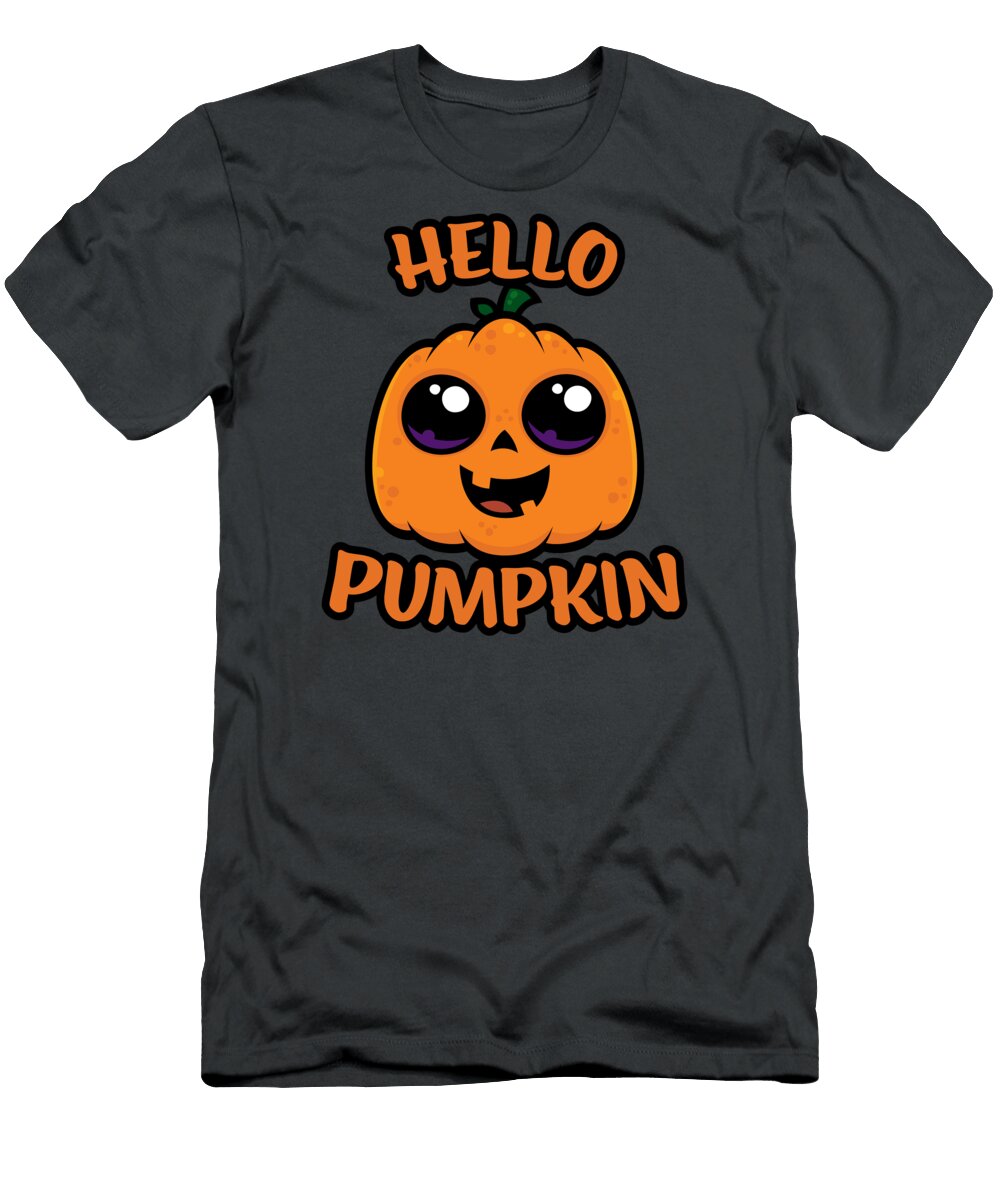 Hello Pumpkin Cute Halloween Jack O Lantern John Schwegel T-Shirt