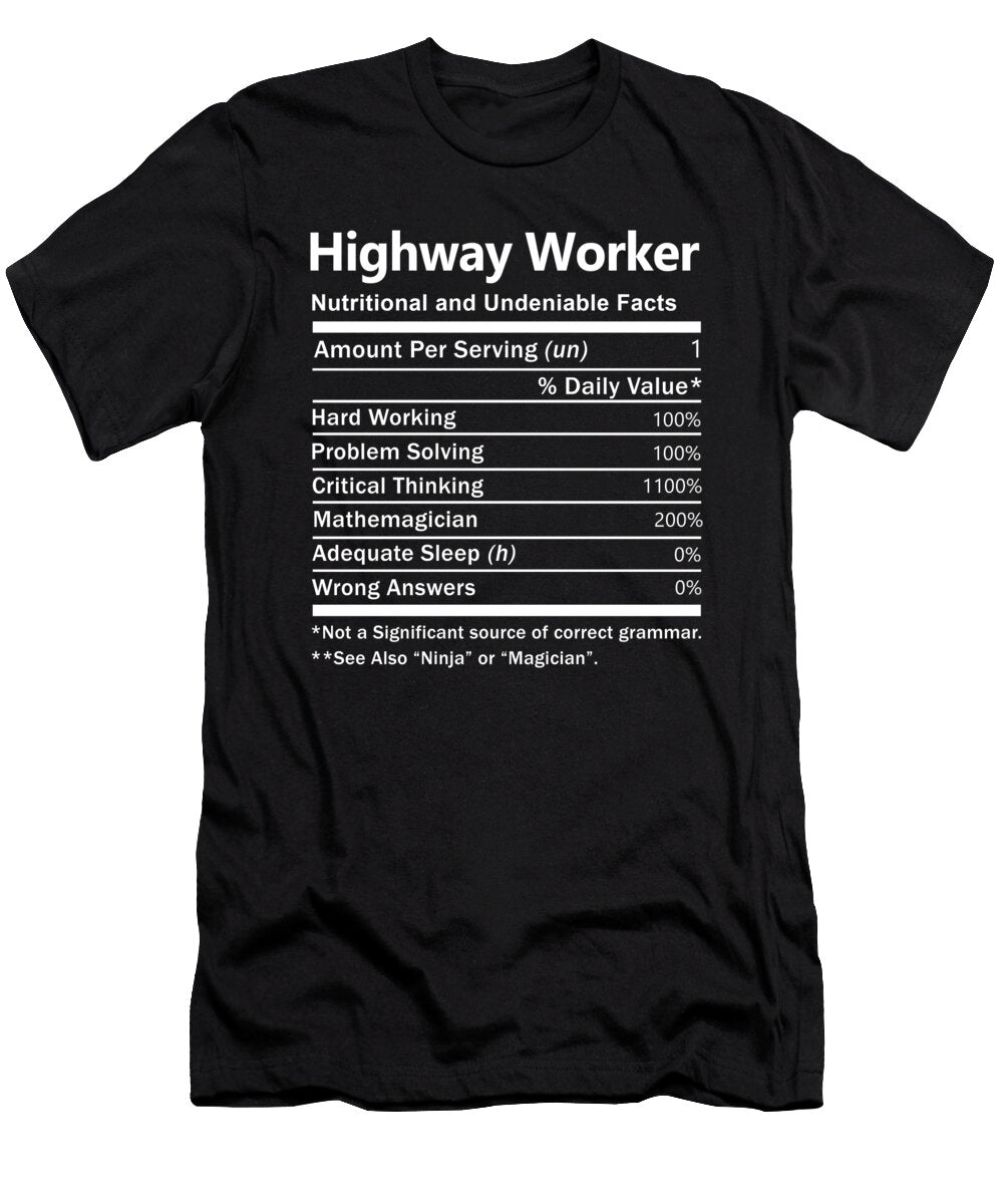 Highway Worker Nutrition Factors Gift Item Shi Hu Kang T-Shirt
