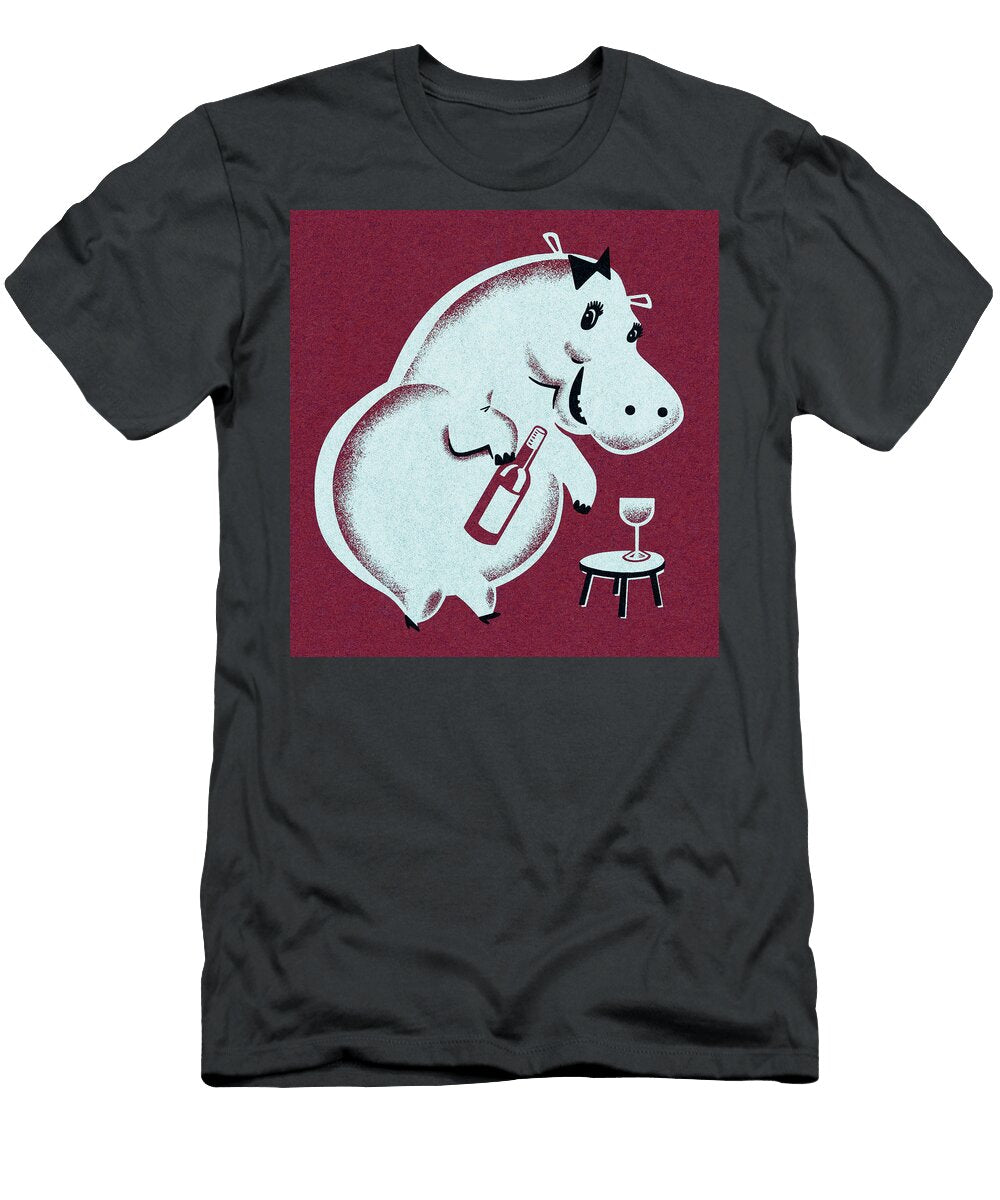 Hippo with Wine Csa Images T-Shirt